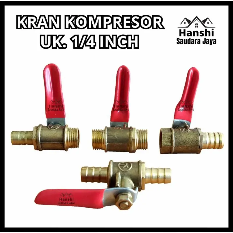 Kran Angin Kompresor Kuningan 1/4 Inch | Stop Keran Kompresor 0