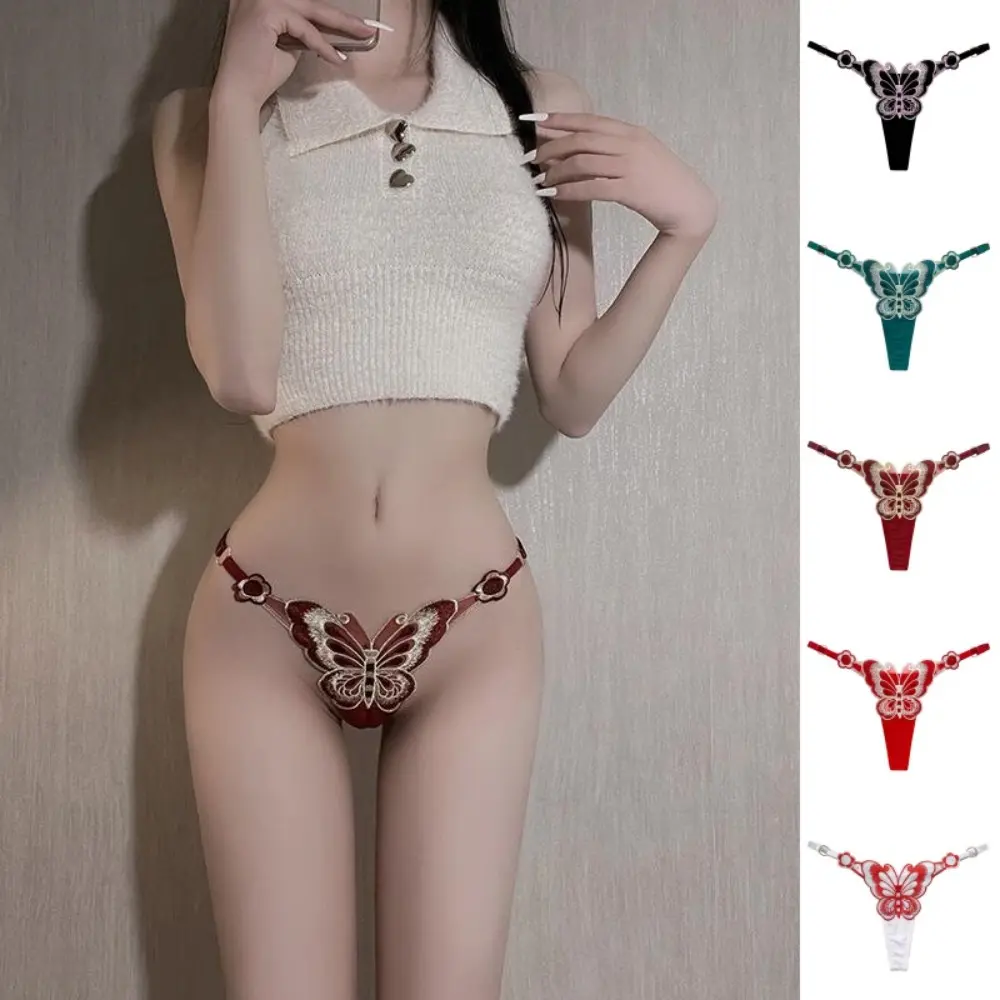 Quần Lót Gợi Cảm, Yếu Tố Bướm, Dành Cho Nữ, Cảm Giác Nóng Bỏng, Xuyên Thấu, Thêu, Cạp Thấp Có Thể Điều Chỉnh, Gợi Cảm