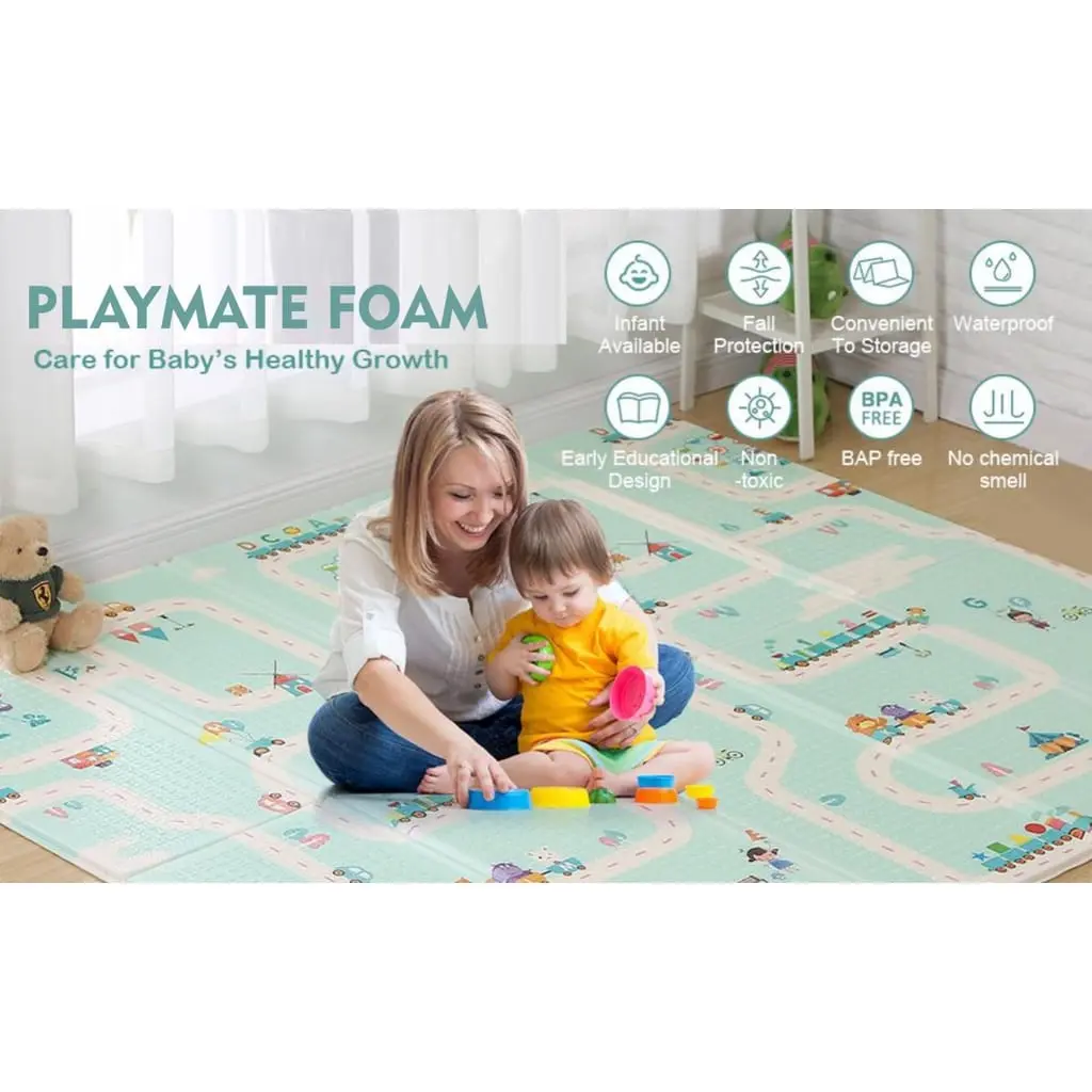Playmat Matras Bayi Lipat Playmate Baby Karpet Anak Tebal Karakter Ukuran 180x200cm