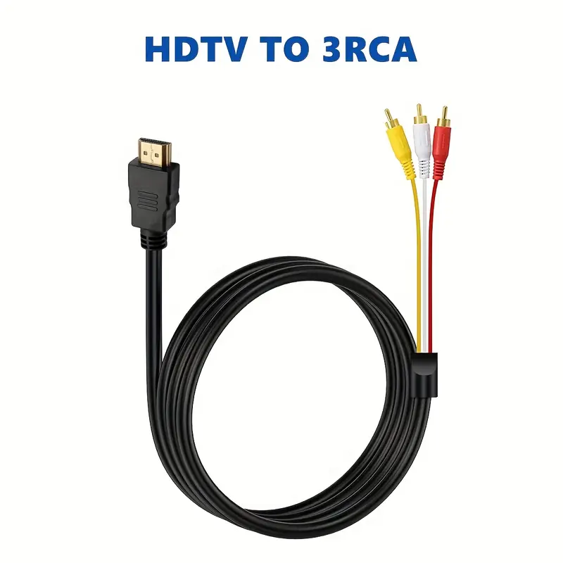 Bộ Chuyển Đổi đầu nối cáp AV, giao diện HD sang cáp RCA, độ phân giải 1080P, chiều dài 5 foot, đầu nối HDMI nam sang 3-RCA, thích hợp cho cáp kết nối một chiều, cho TV, HDTV, DVD 0