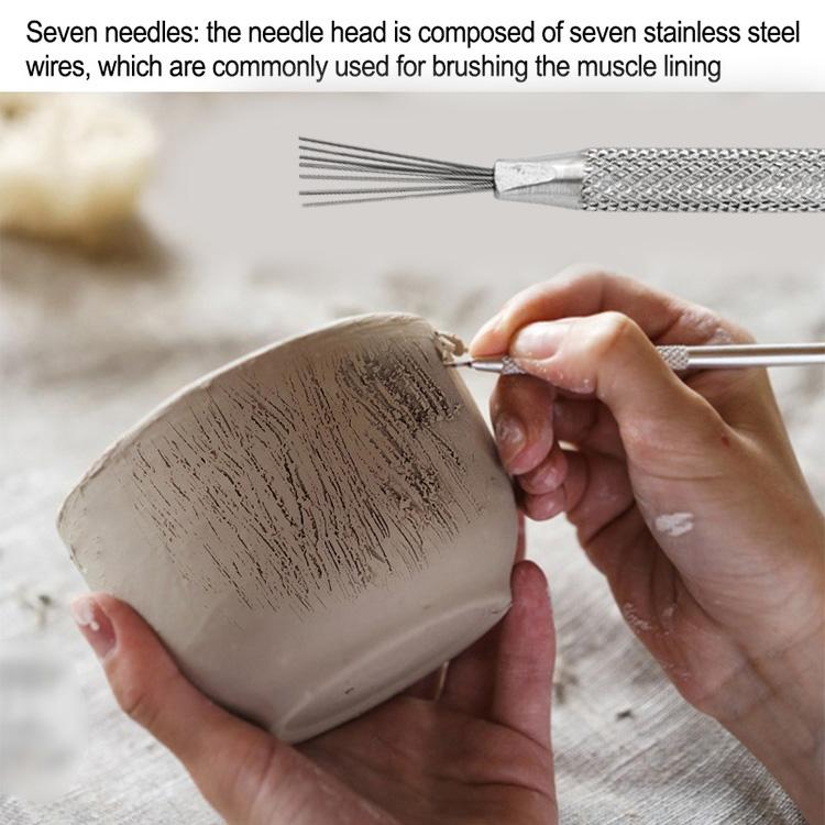 Product Introduction of Ultra Light Clay Seven Needle Soft Pottery Clay Plastic Carving Knife Detail Needle Handmade DIY Stone Plastic  Figurine Tool 8