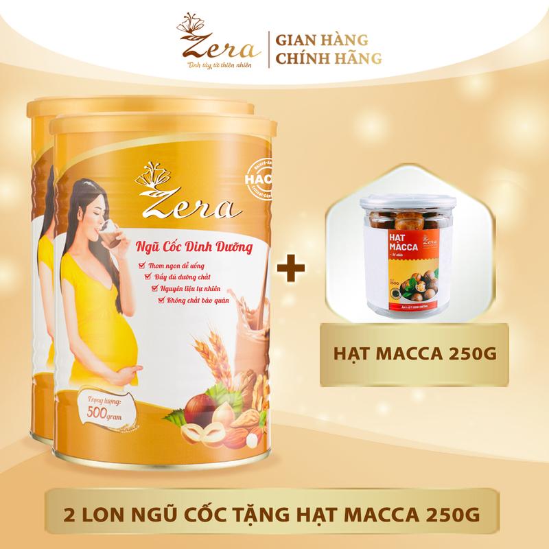 2 Lon Ngũ Cốc Dinh Dưỡng Zera Dành Cho Mẹ Bầu - tặng macca 250g