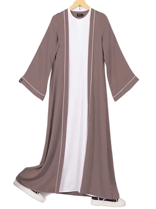 zarqa luna - Gamis Abaya Syar'i Muslimah Dua Warna Bahan Crinkle Airflow Terbaru Cantik Dewasa Hitam Putih Dress Wanita Mewah Lebaran Remaja Simple Kondangan 0