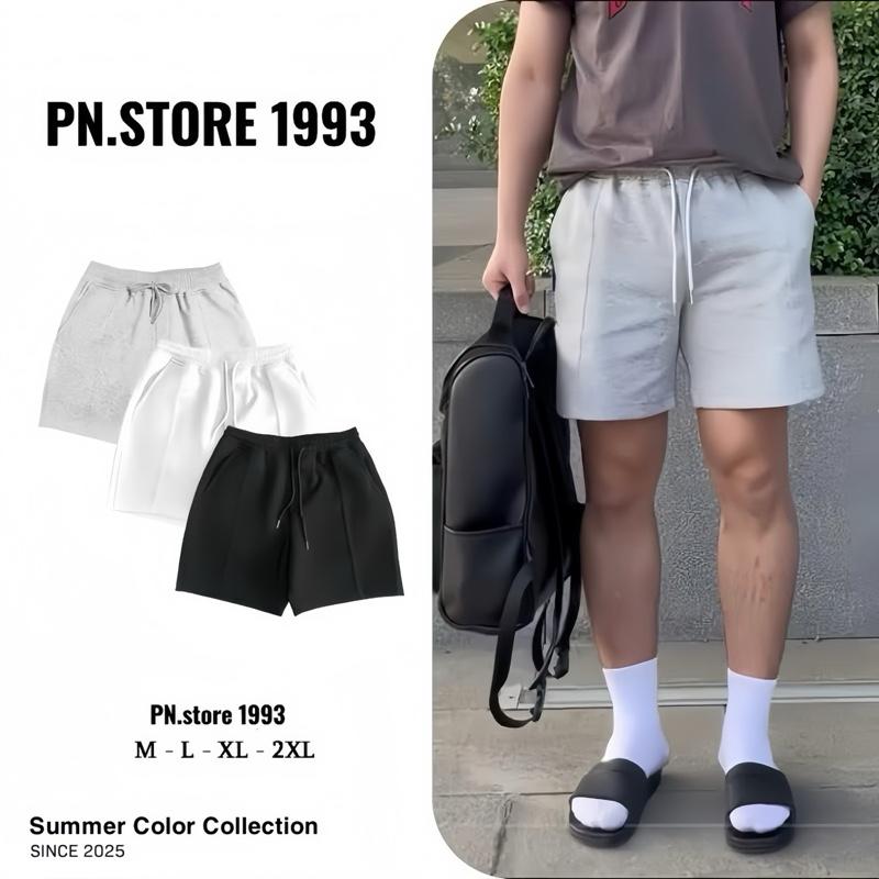 [ Quần Short Gân ] Nam PN STORE 1993 Form Trên Gối Vải Nỉ 2Da Mềm Mại Thoải Mái Thoáng Mát Phong Cách Hàn Quốc