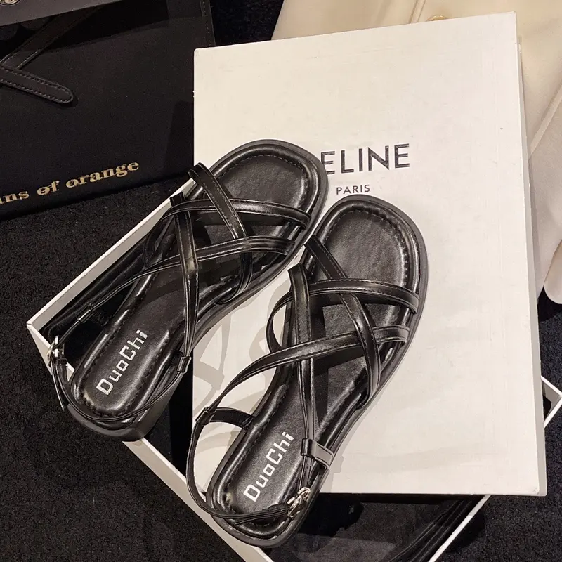 sandal nữ 2cm quai mảnh da mềm đi học, đi biển xinh xắn hàng fullbox 2