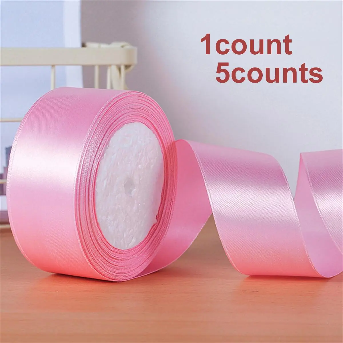 Solid Color Ribbon, DIY Decorative Satin Ribbon, Gift Wrapping Ribbon, Wedding Party Decoration Supplies for Cake Gift Box