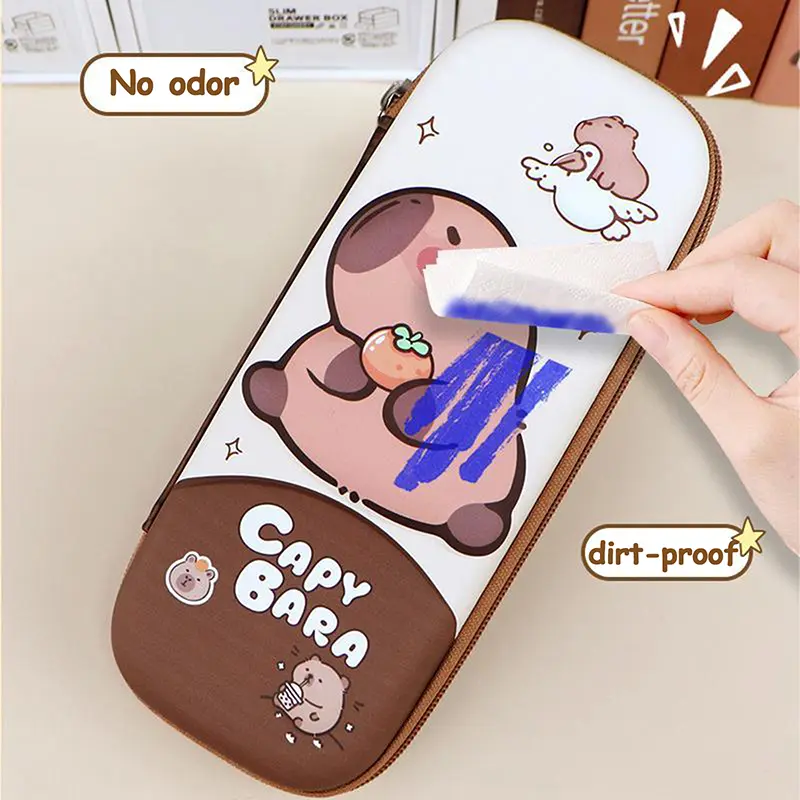 Hộp Đựng Bút Chì Capybara, Thiết Kế 3D Dễ Thương, Chống Rơi, Không Thấm Nước, Thích Hợp Cho Học Sinh, Đồ Dùng Học Tập, Hộp Lưu Trữ, Cứng, Túi Đựng Bút Giải Tỏa Căng Thẳng 7