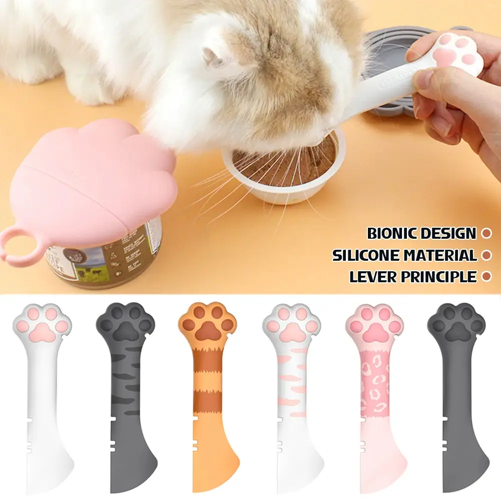 Multifunction Pet Canned Spoon Jar Opener Puppy Feeding Mixing Wet Dry Cover  Scoop Cat Dog Accesso Feeder Shovel Pets Tableware