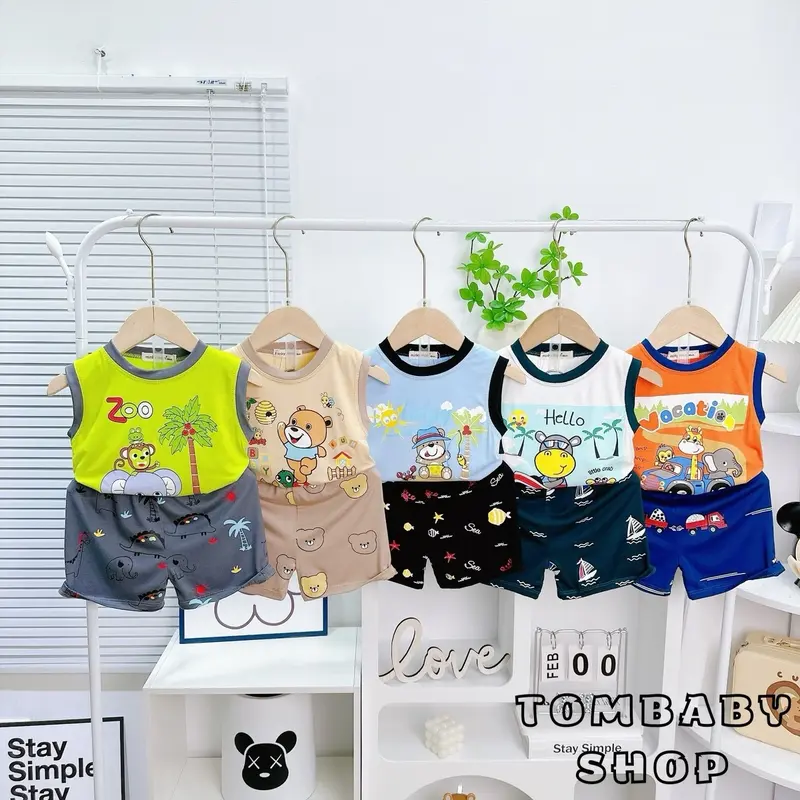 BL010 (8-26kg) BỘ BA LỖ THUN LẠNH MINKYMOM CHO BÉ 0