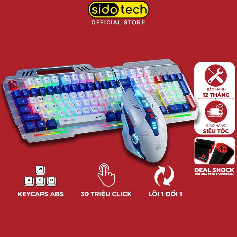 Bàn phím máy tính giả cơ có dây SIDOTECH K9 GUNDAM full size 104 key chống nước tốt led gaming hành trình phím vừa tay giúp gõ phím nhanh kèm giá đỡ điện thoại cho chơi game thủ và dân decor