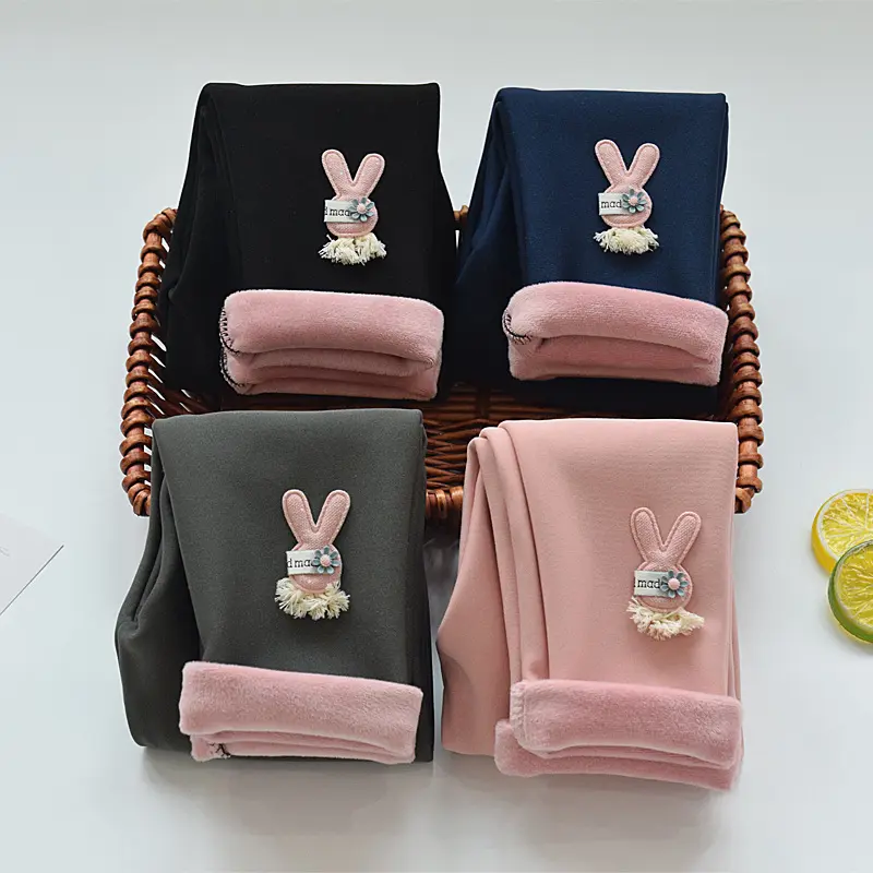 Quần legging lót lông  siêu ấm áp cho bé, quần lót lông đính thỏ mặc thu đông ấm áp cho bé từ 2 - 14 tuổi lót nhung hàng Quảng Châu Cao Cấp quần  tất quần  tất