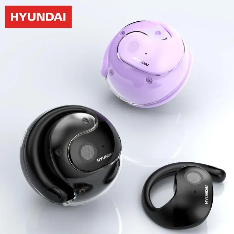 HYUNDAI Clip On Design Wireless Bluetooth-compatible Earphone, Waterproof Long Battery Life Earphones, HIFI Sound Quality Headphones for Sports & Travel 0