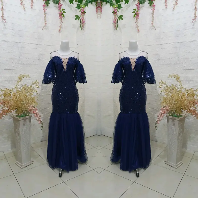 REVALINA-0035 || GAUN DUYUNG SQUIN PAYET MUTIARA MEWAH //Dress pesta // Gaun Wanita Panjang 6