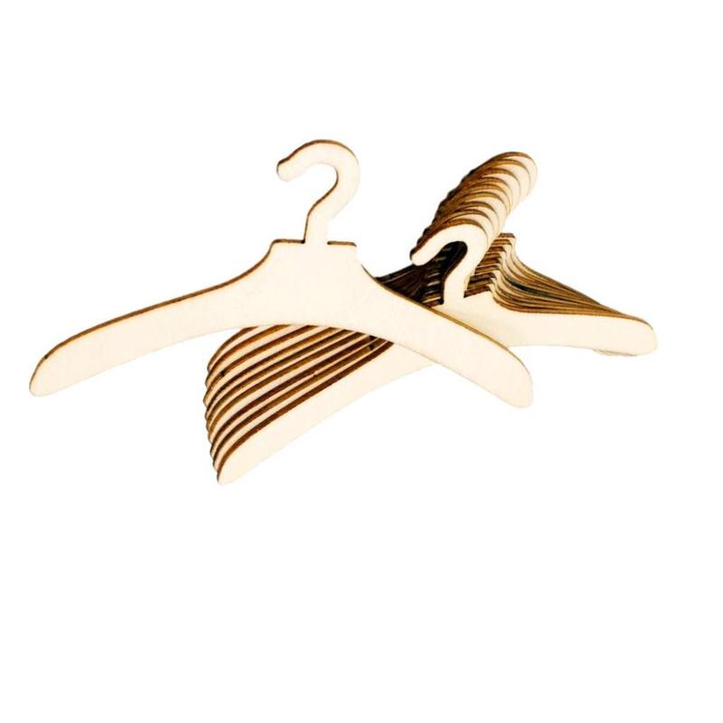 10 Pcs Wooden Hangers for 6 inch Labubu Doll Clothes Outfit Holders Hangers DIY for Labubu Baby Three Upset Duck Dolls Furniture Accessories 4