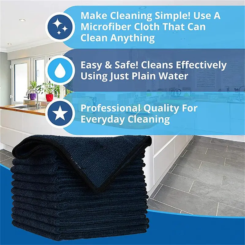 Microfiber Cleaning Cloth, 12pcs Cleaning Bundles for House, Car Washing Towel, Thickened Cleaning Towel for Home Hotel, Cleaning Gadgets for Home 4