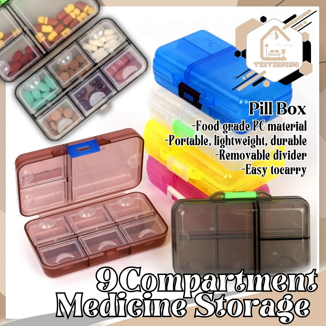 Multi Compartment Pill Portable Medicine Storage Organizer Case Box Container Travel Kit Holder TTP