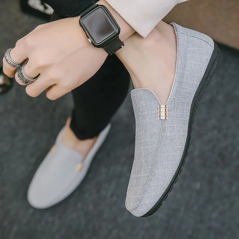Giày Vải, Thoáng Khí, Phong Cách Mùa Thu, Giày Thường Ngày Cho Nam, Phong Cách Hàn Quốc, Giày Lười Hợp Xu hướng Giày Nam Dễ Phối Đồ Tods 4