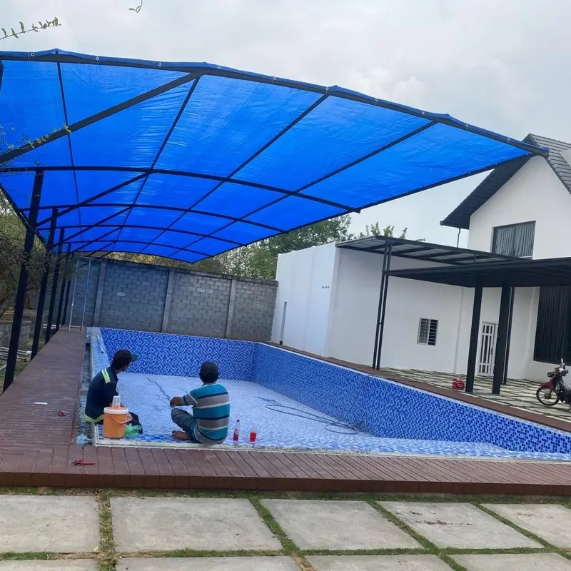 Lưới Che Nắng 80% (từ 1-20 met vuông), Che Lan, Che bụi, bãi  giữ xe , sân vườn, hồ bơi , độ bền 8-10 năm , Sản phâm đã may viền đóng khoen 5