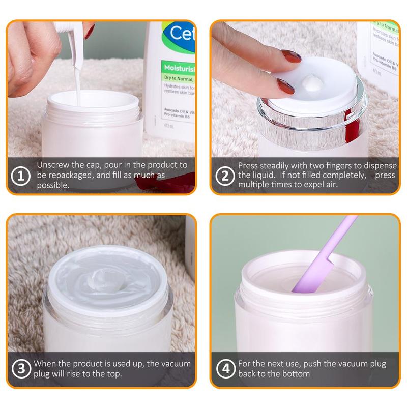 30ml Vacuum Jar, 2 Counts Clear Acrylic Jar with Lid Easy To Take Outside, Storage Jar for Skin Care Sunscreen Moisturizer 5