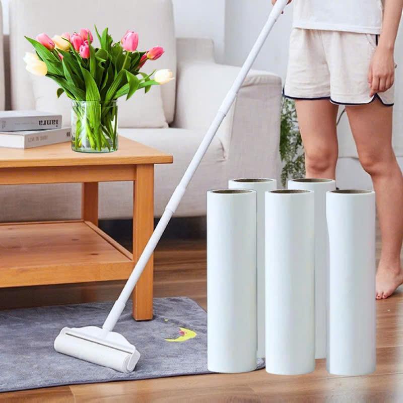 Cây lăn bụi CÁN DÀI 1m2 COMBO 10 lõi và COMBO 5 lõi kích thước 24cm đồ lăn bụi quần áo làm sạch bụi trên sofa phủi bụi chăn ga gối nệm giường ngủ quét màng nhện dính trên rèm cửa đồ gia dụng tiện ích