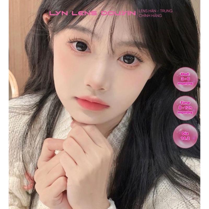 Lyn Lens - kính áp tròng black búp bê giãn vừa 14.2 đến 14.3mm