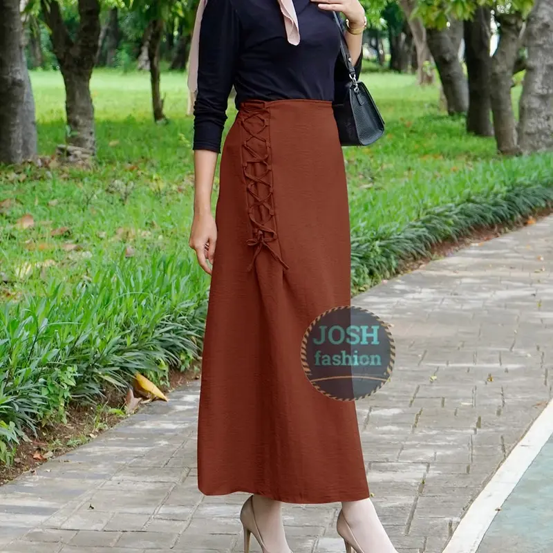 Rok simpul korea little A-Lline/Rok aesthetic cringkle airflow premium Karet Muslim Panjang 1