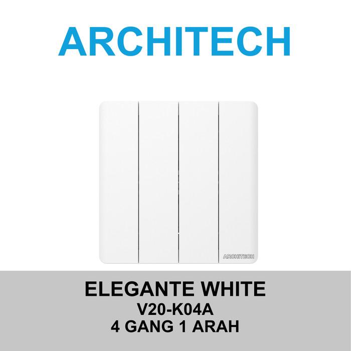 Gambar ARCHITECH ELEGANTE WHITE V20-K04A Sakelar/CETEKAN Lampu 4 Gang 1 Arah dari ARCHITECH INDONESIA Kota Administrasi Jakarta Utara Tokopedia