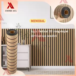 1 Roll Isi 60CM x 2.8M Wallpaper  Dinding Peredam Suara Acoustic Panel Wall Sticker Dinding 3D Foam PVC 60CM*2.8M pvc ruang tv batten