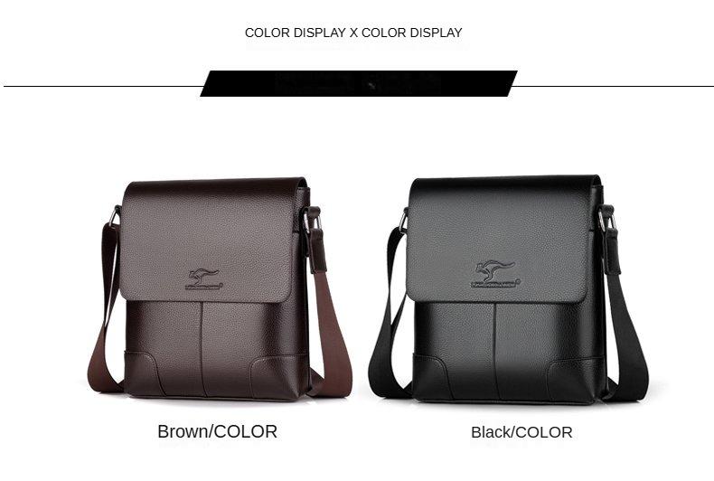 Product Introduction of PU Leather Men Crossbody Bag Waterproof Large Capacity Shoulder Bags For Boys Trendy Design Messenger Bags 3