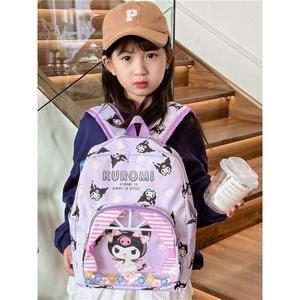 sanrio Kuromi  cute transparent backpack large capacity kindergarten school bag children's gift kuromi  bag  kids