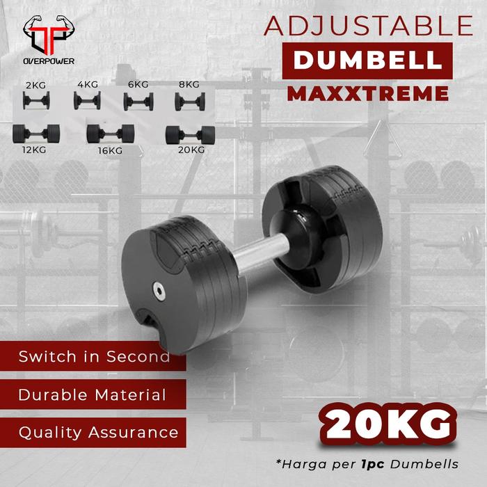 Gambar MAXXTREME DUMBELL 20KG |Dumbell |Adjustable |Beban |Gym |Fitness dari Ototpro Surabaya Kota Surabaya Tokopedia