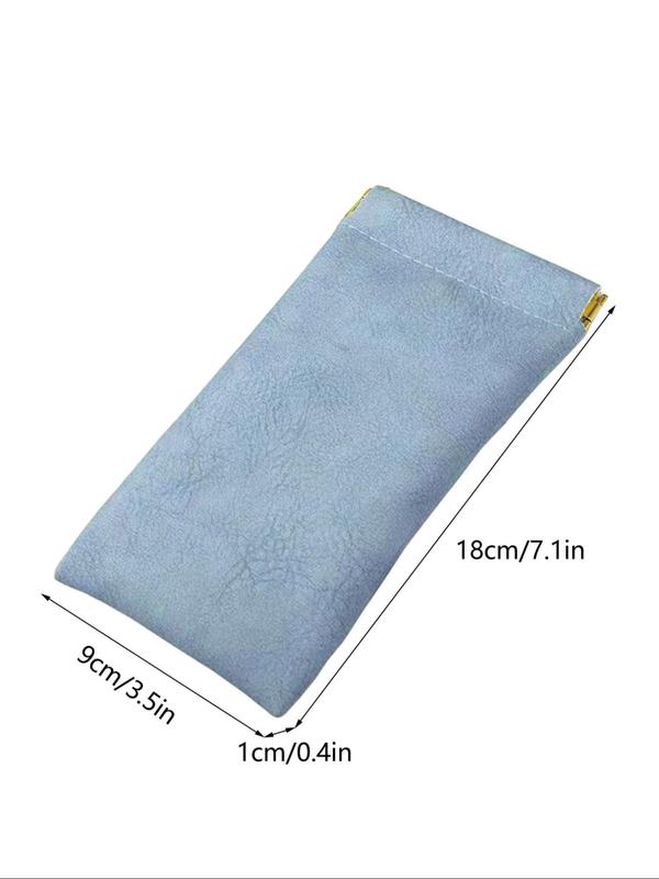 Solid Color Soft Pu Sunglasses Case, 2024 New Style Portable Pu Leather Glasses Case, Anti-scratch Glasses Storage Bag, Eyewear Accessories for Women and Men 7