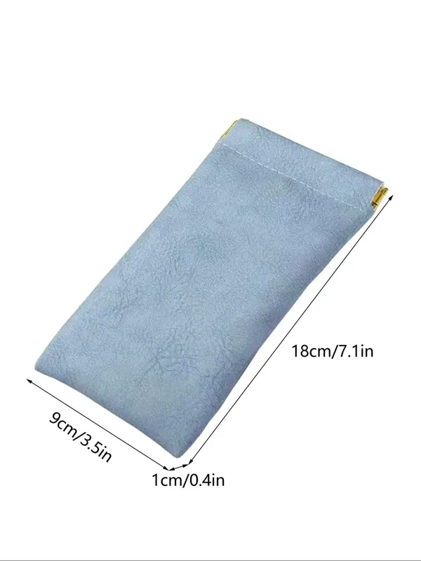 Solid Color Soft Pu Sunglasses Case, 2024 New Style Portable Pu Leather Glasses Case, Anti-scratch Glasses Storage Bag, Eyewear Accessories for Women and Men 7
