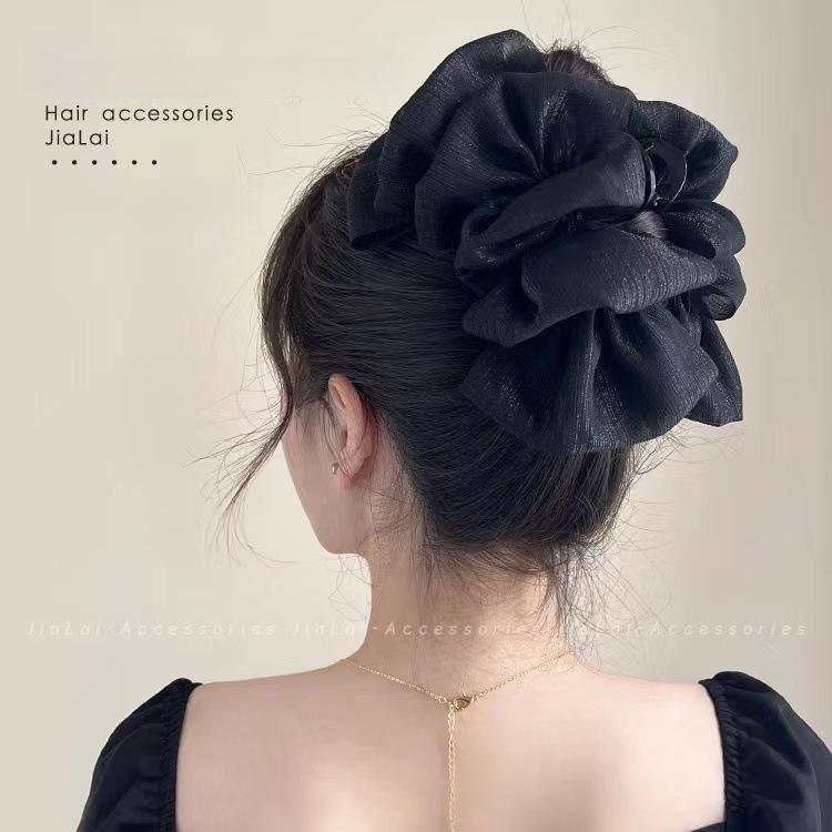 Kẹp Tóc Mùa Hè, Phong Cách Hàn Quốc, Thiết Kế Đơn Giản, Màu Đen, Cỡ Lớn, Kẹp Tóc Và Băng Đô, Thời Trang Nữ Women đính đá cho mẹ 0