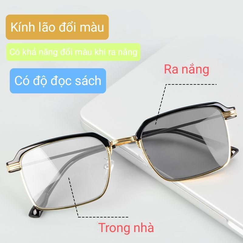 Kính lão đọc sách đổi màu khi nắng phom vuông phù hợp cho nam và nữ kinh  trung nien 