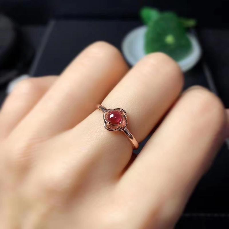 Product Introduction of Imitation Natural Garnet Open Ring Earrings Women's Fashion Versatile Ring Earrings Accessories Birthday Party Gifts toi  et  moi  ring 3