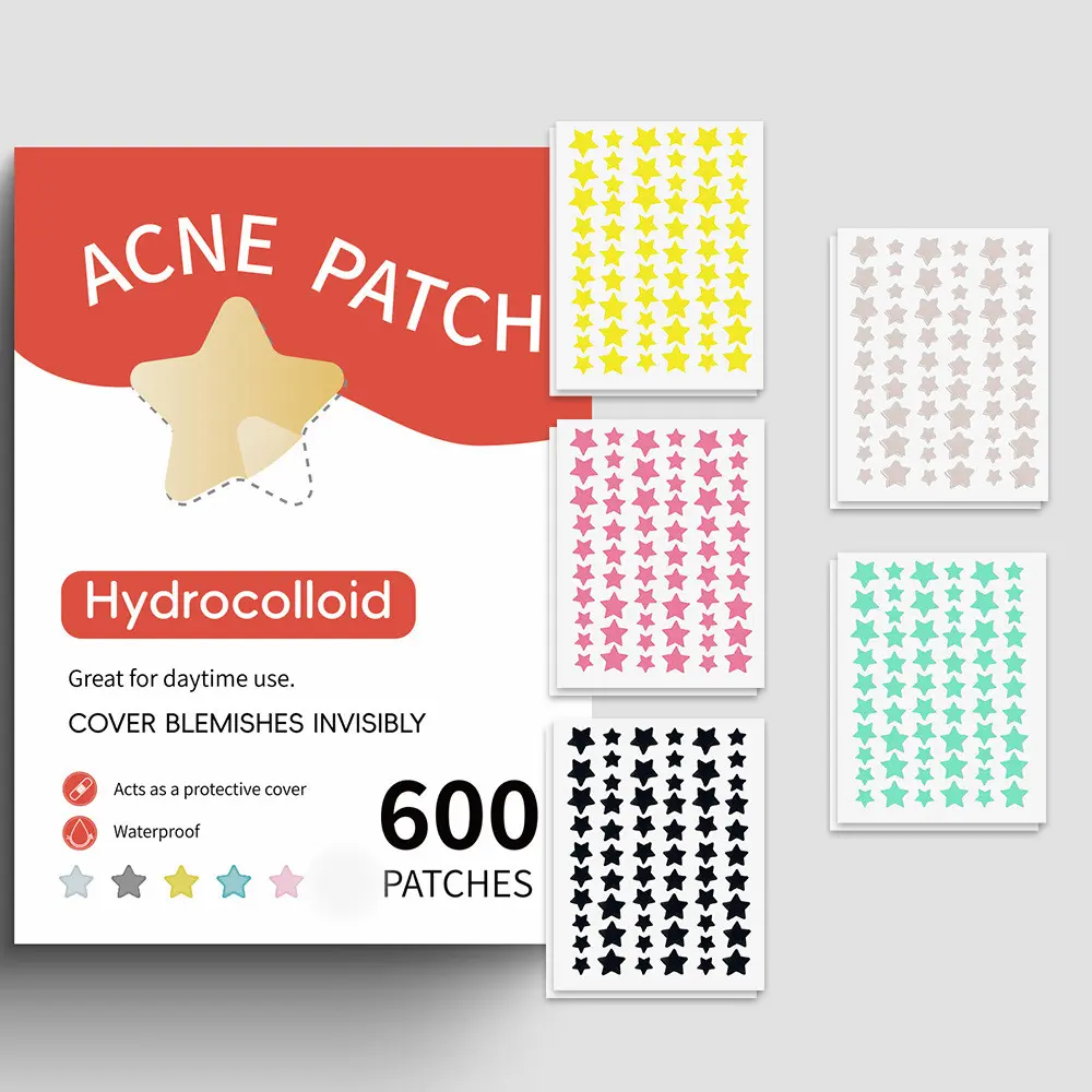 600pcs/200pcs Hydrocolloid Colorful star Acne Patch Mild Non-irritating Acne Pimples Patches