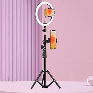 注目 10インチリングライト三脚スタンド付き、スマホクリップ・伸縮式三脚・スマホホルダー付きビューティーランプ1セット、調光可能なLEDフィルライト、自撮り・メイク・動画・ライブ配信に最適、人気商品