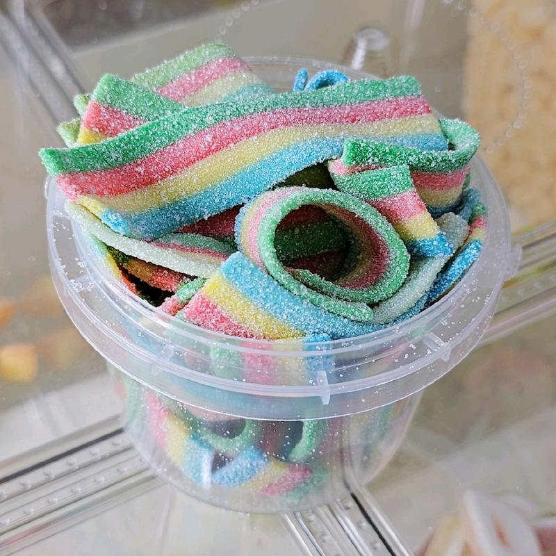 Kẹo Dẻo Cầu Vòng Phủ Đường Chua Ngọt, Xô 400gram và Hủ 1kg