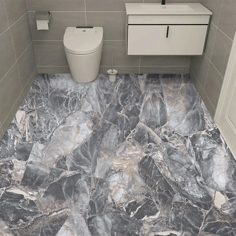 Waterproof Non-slip Floor Stickers Bathroom Kitchen Tile Self-adhesive Wallpaper PVC Thick Wear-resistant Wall Stickers 100cm