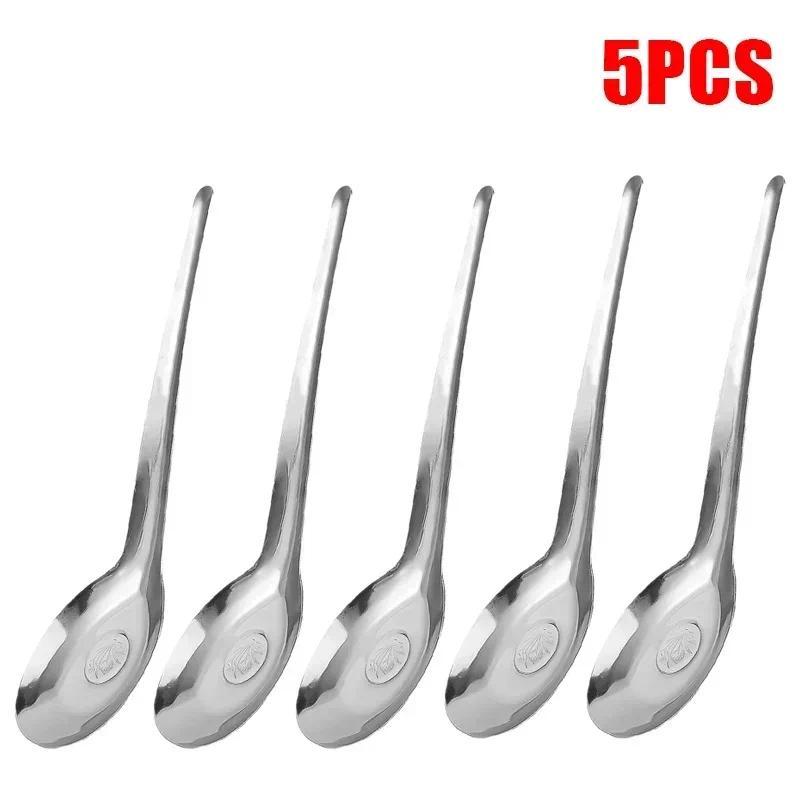Product Introduction of 1/5Pcs Stainless Steel Flat Bottom Soup Spoons Silver Color Polished Home Kitchen Tableware Food Rice Dessert Spoon Household Supplie 28
