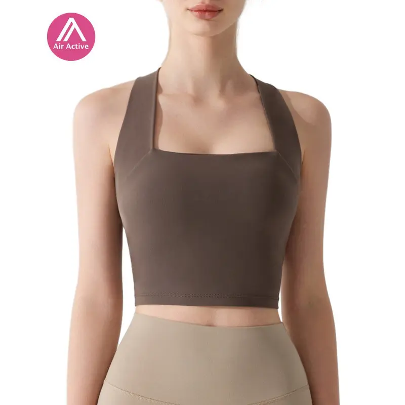 Yoga Sports Bra Cross Back Wide Strap