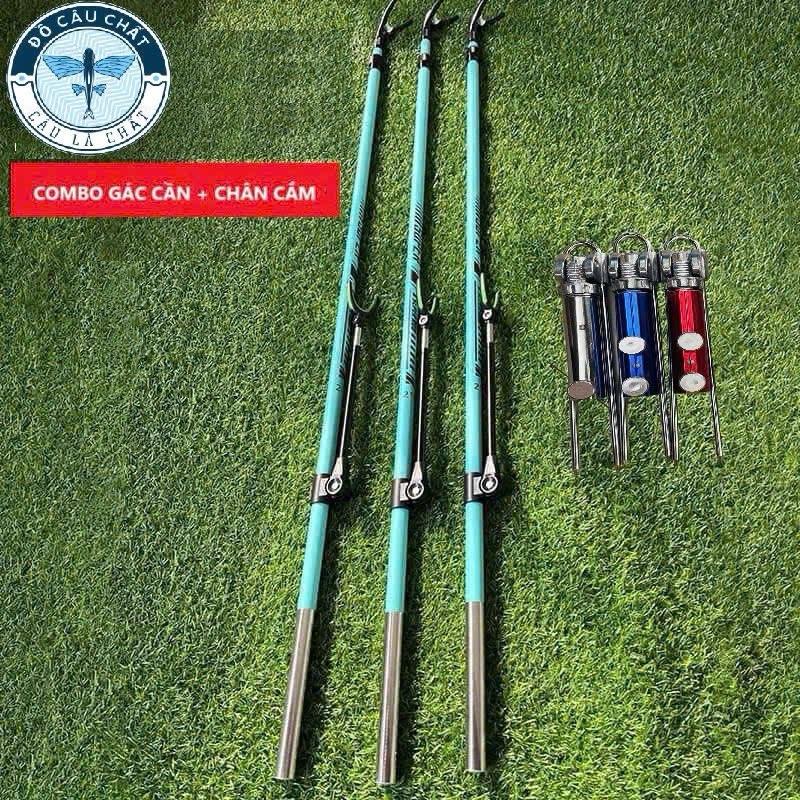 Combo gác cần cacbon + chân cắm câu đài gác cần cacbon và chân cắm đất