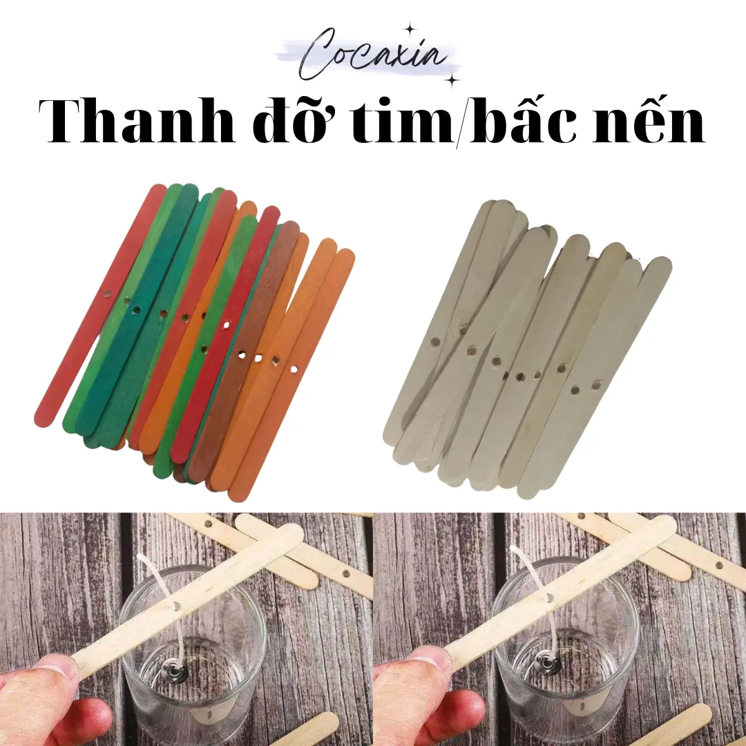 30 Thanh gỗ đỡ bấc nến tim nến