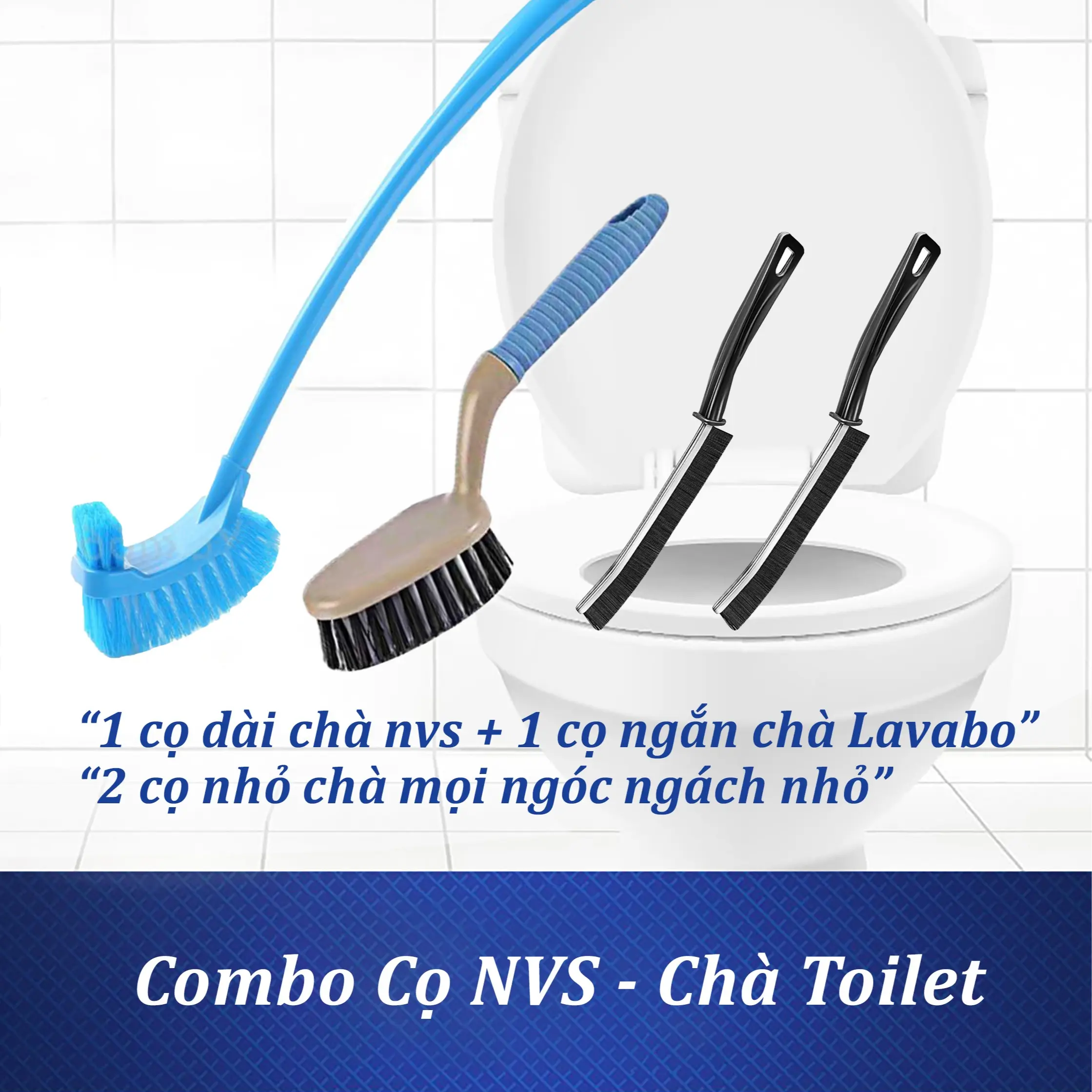 Combo Cọ Nhà Vệ Sinh - Chà Toilet -Làm Sạch mọi góc