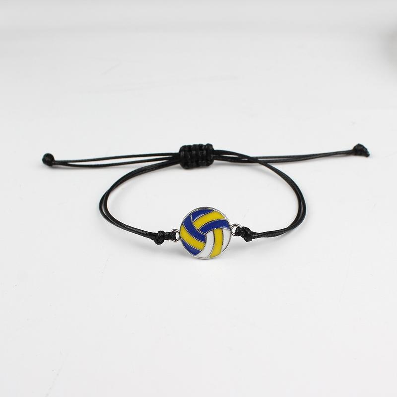 Product Introduction of Cross-Border Hot-Selling Handmade Woven Baseball Soccer Basketball Volleyball Alloy Bracelet Source Factory Wholesale 12