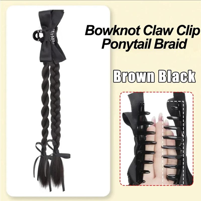Product Introduction of Synthetic Claw Clip Ponytail Braid with Butterfly Grip 18Inch Brown Black Twisted Braid Ponytail Claw Curly Hair Extension for Woman 10