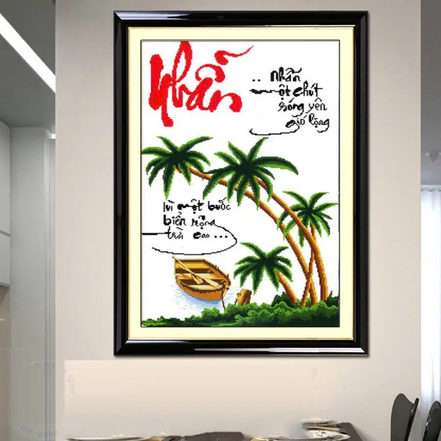 Tranh thêu chữ thập Chữ Nhẫn VS8241 - KT:(52x77)cm