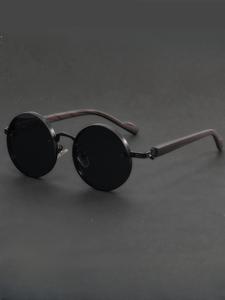 Vintage Round Frame Sunglasses, Trendy Casual Sunglasses for Everyday Use, Fashion Accessories for Outdoor Activities