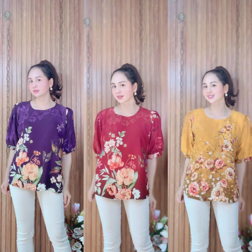 ÁO KIỂU CỔ TRÒN TRUNG NIÊN HOẠ TIẾT MỚI